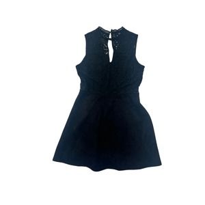 Alya Black Lace Sleeveless Dress Size Medium